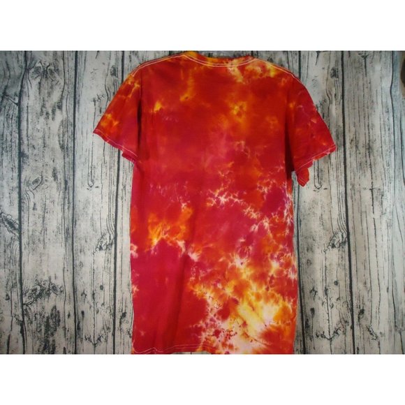 Tie Dye Batik Handmade OOAK Unisex Short Sleeve Top Tee Shirt Medium Flame Fairy - Picture 2 of 2